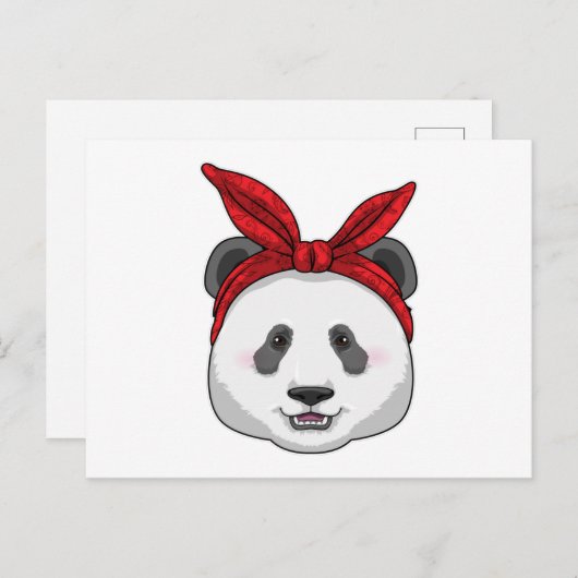 Panda mit Bandana Postkarte (Vorne/Hinten)