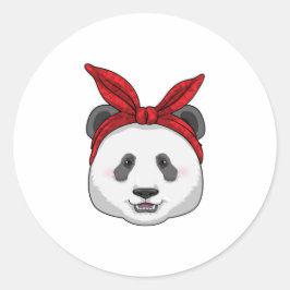 Panda mit Bandana Runder Aufkleber