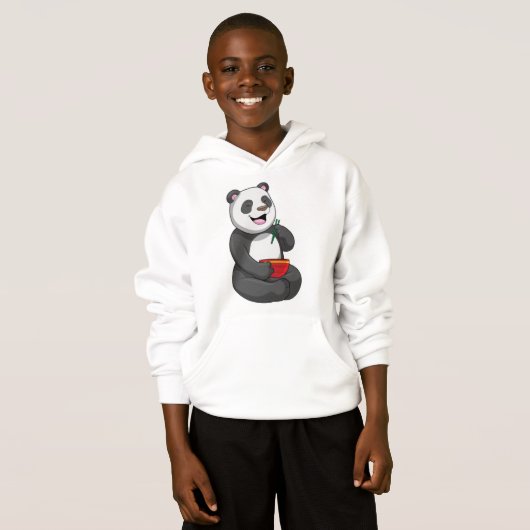 Panda mit Bowl Ramen Hoodie (Vorne ganz)