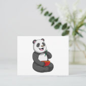 Panda mit Bowl Ramen Postkarte (Stehend Vorderseite)