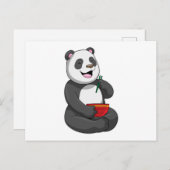 Panda mit Bowl Ramen Postkarte (Vorne/Hinten)