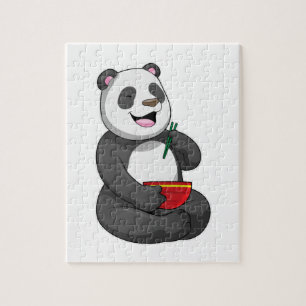 Panda mit Bowl Ramen Puzzle