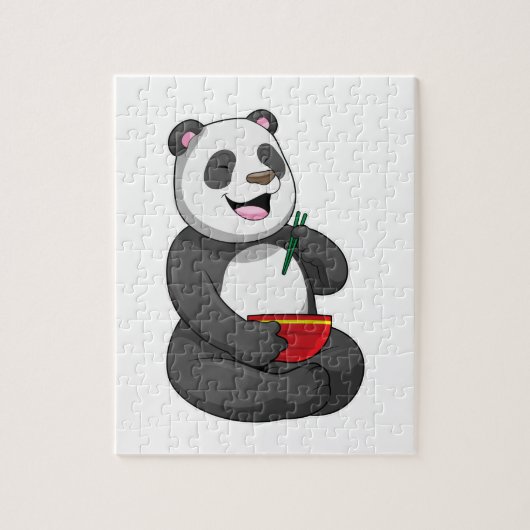 Panda mit Bowl Ramen Puzzle (Vertikal)