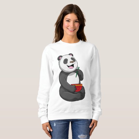 Panda mit Bowl Ramen Sweatshirt (Vorne ganz)