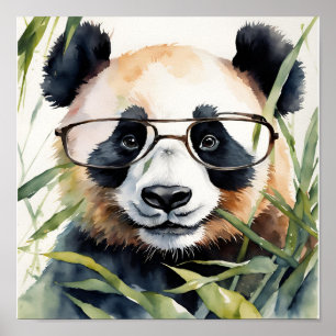 Panda mit Brille Poster