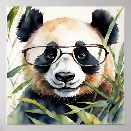 Panda mit Brille Poster (Vorne)