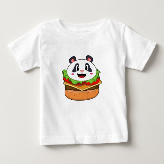 Panda mit Burger Baby T-shirt (Vorderseite)