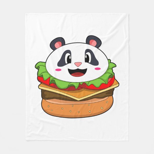 Panda mit Burger Fleecedecke (Vorderseite)