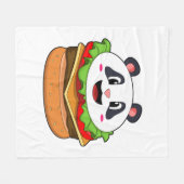 Panda mit Burger Fleecedecke (Vorderseite (Horizontal))