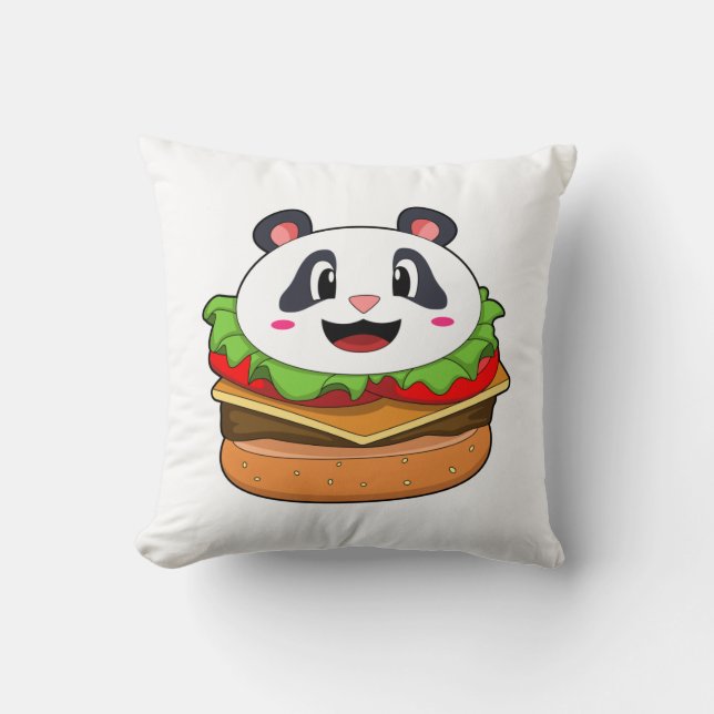 Panda mit Burger Kissen (Vorderseite)