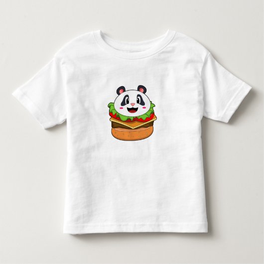 Panda mit Burger Kleinkind T-shirt (Vorderseite)