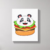 Panda mit Burger Leinwanddruck (Vorderseite)
