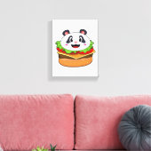 Panda mit Burger Leinwanddruck (Insitu (Wohnzimmer))