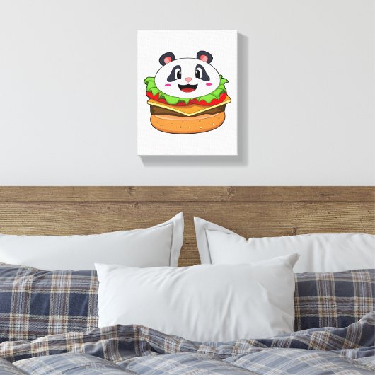 Panda mit Burger Leinwanddruck (Insitu (Schlafzimmer))