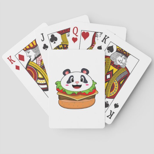 Panda mit Burger Spielkarten (Rückseite)