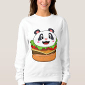 Panda mit Burger Sweatshirt (Vorderseite)