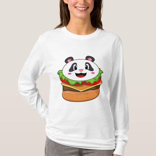 Panda mit Burger T-Shirt (Vorderseite)
