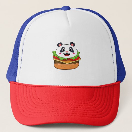 Panda mit Burger Truckerkappe (Vorderseite)