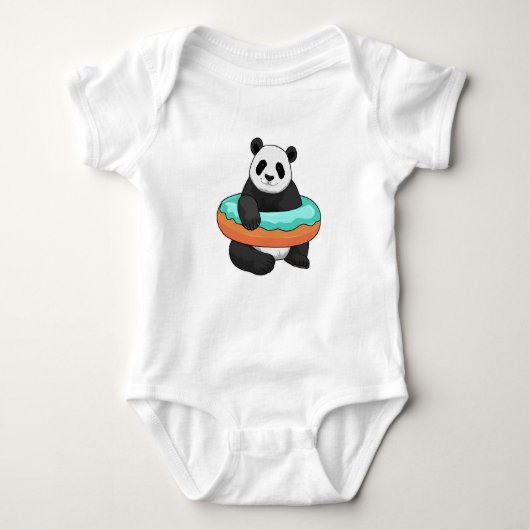 Panda mit Donut Baby Strampler (Vorderseite)