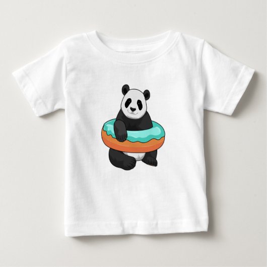 Panda mit Donut Baby T-shirt (Vorderseite)