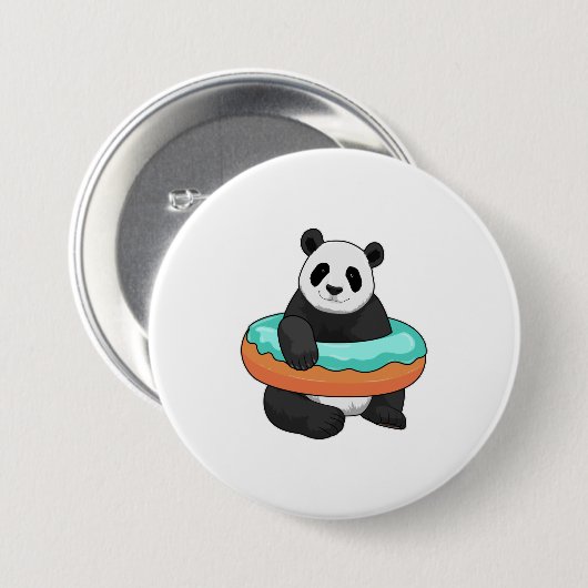 Panda mit Donut Button (Vorne & Hinten)