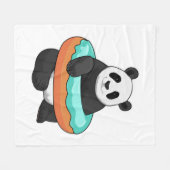 Panda mit Donut Fleecedecke (Vorderseite (Horizontal))