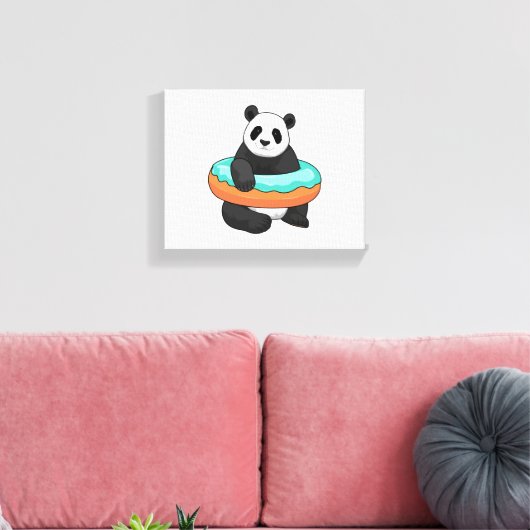 Panda mit Donut Leinwanddruck (Insitu (Wohnzimmer))