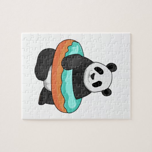 Panda mit Donut Puzzle (Horizontal)