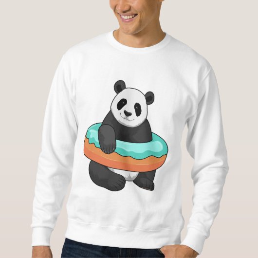Panda mit Donut Sweatshirt (Vorderseite)