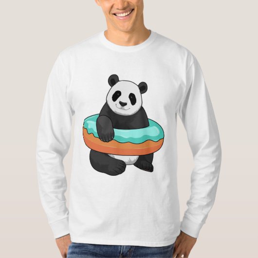 Panda mit Donut T-Shirt (Vorderseite)