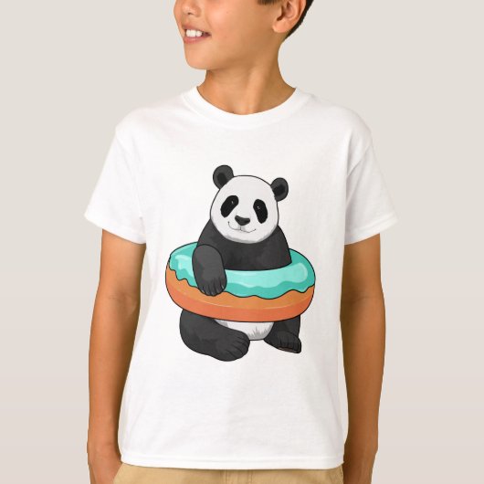 Panda mit Donut T-Shirt (Vorderseite)