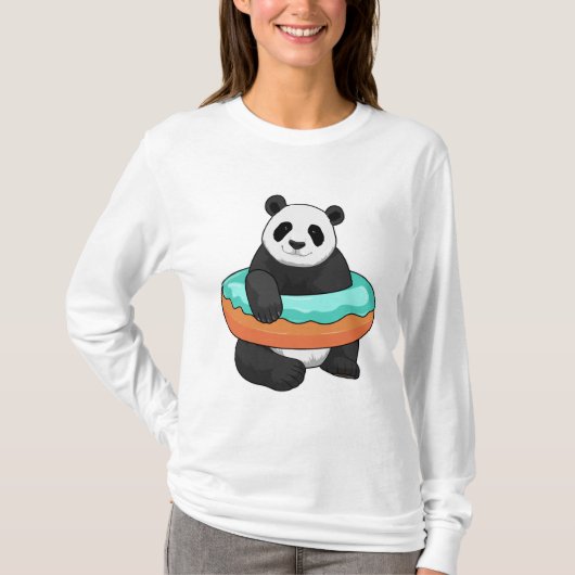 Panda mit Donut T-Shirt (Vorderseite)