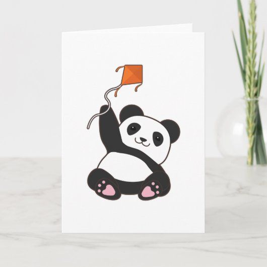 Panda mit Drachen Karte (Vorderseite)