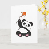 Panda mit Drachen Karte (Gelbe Blume)