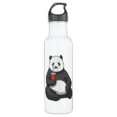 Panda mit Drink Edelstahlflasche (Vorderseite)