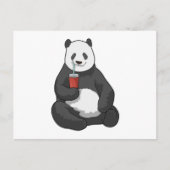 Panda mit Drink Postkarte (Vorderseite)