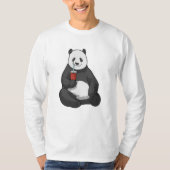 Panda mit Drink T-Shirt (Vorderseite)