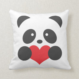Panda mit einem Herzkissen Kissen