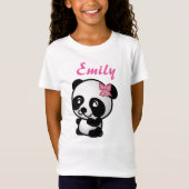 Panda mit einem rosa Bogen-Shirt T-Shirt (Vorderseite)
