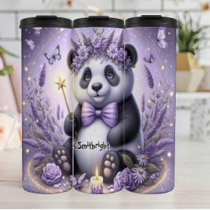 Panda mit einer Krone von Blume Thermosbecher