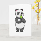 Panda mit Eisstiel Karte (Gelbe Blume)