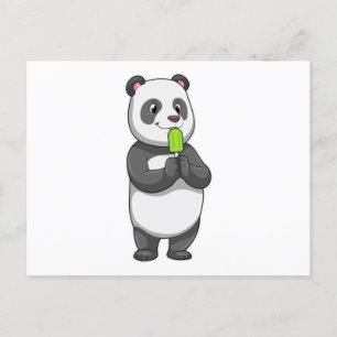 Panda mit Eisstiel Postkarte