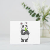 Panda mit Eisstiel Postkarte (Stehend Vorderseite)