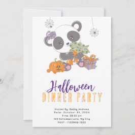 Panda mit Eyeball Bouquet Halloween Party Einladung