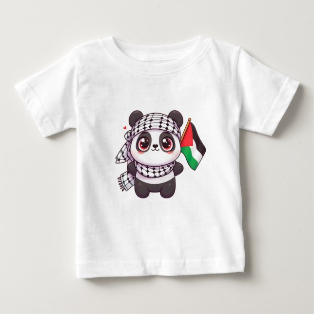 Panda mit Frieden in Palästina Baby T-shirt (Vorderseite)