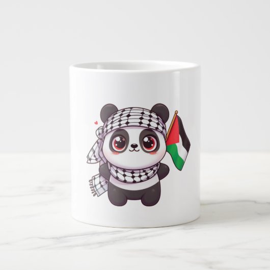 Panda mit Frieden in Palästina Jumbo-Tasse (Vorderseite)