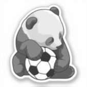 Panda mit Fußball Aufkleber (Vorderseite)
