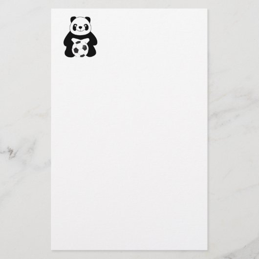 Panda mit Fußball Briefpapier (Vorderseite)