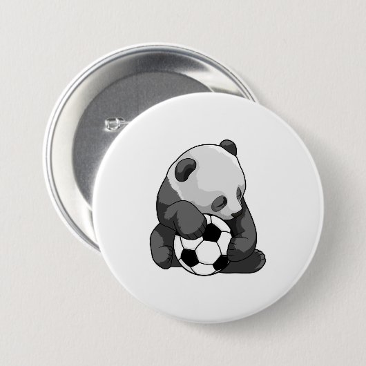 Panda mit Fußball Button (Vorne & Hinten)