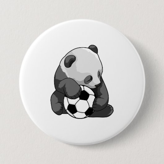 Panda mit Fußball Button (Vorderseite)